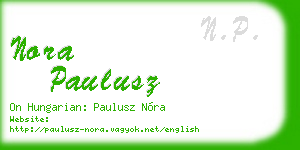 nora paulusz business card