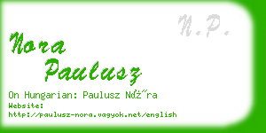 nora paulusz business card